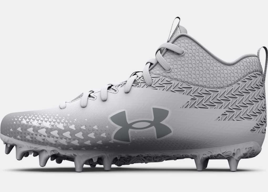 Under Armour Spotlight Select 3 MC Jr. Boys Football Cleats White-Metallic Silver