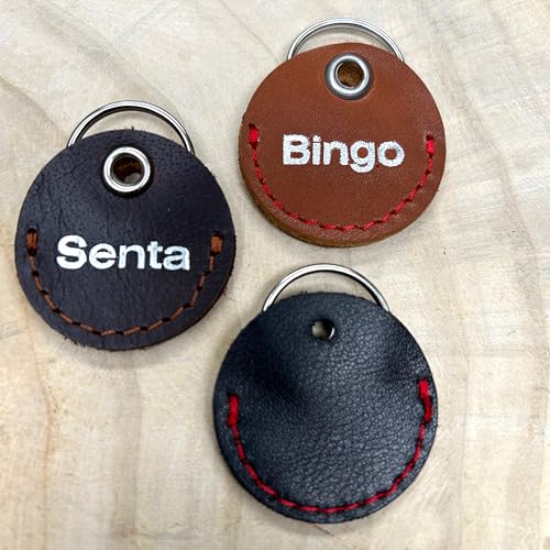 Hundemarke Leder-Etui BINGO | Tassomarke Etui | Inklusive Prägung/Name bis 6 Buchstaben | Handmade by Manufactica®