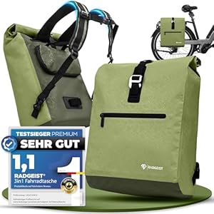 Radgeist RG-D Gepäckträgertasche Rucksack 20L Grün