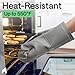 GORILLA GRIP BPA-Free Soft Silicone Oven Mitts, 550F Heat Resistant Waterproof Cooking Safety Gloves, Thick Cotton Lining, Flexible Gripping for BBQ Grilling, Kitchen Potholders Set, 12.5x8.3, Gray