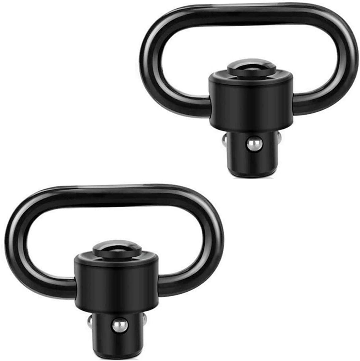 WIPBOTEN 4PCS Heavy Duty Sling Push Button 1" Sling Push Button 2Pcs and 1.25" Heavy Duty Sling Push Button 2Pcs for Outdoor- 4PACK Black