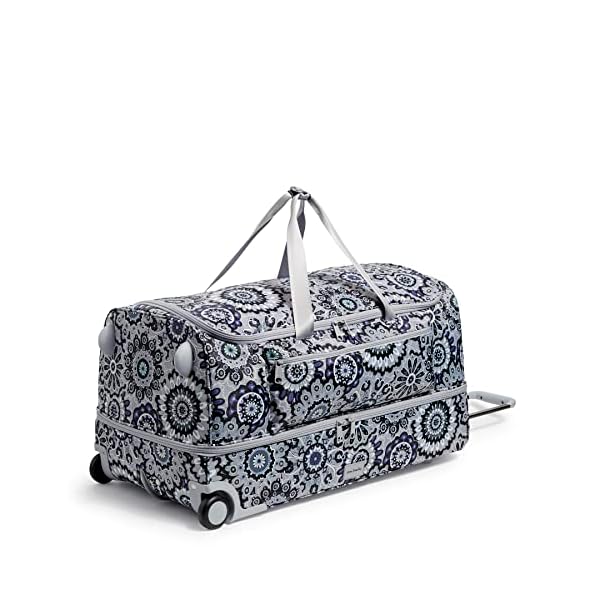 Vera Bradley Womens Recycled Ripstop Xl Foldable Rolling Duffel Travel Bag Tranquil Medallion One Size