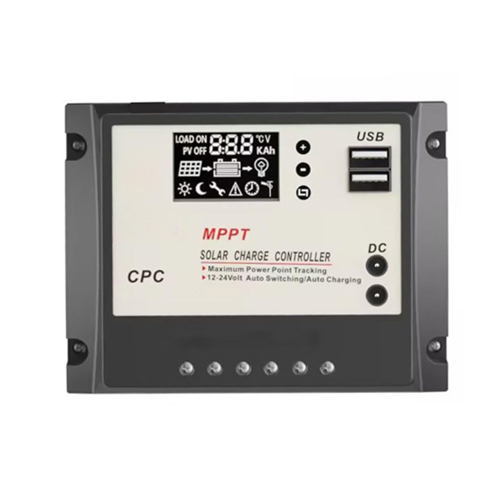 Contrôleur MPPT 10A Intelligent à Adaptation Auto 12V et 24V
