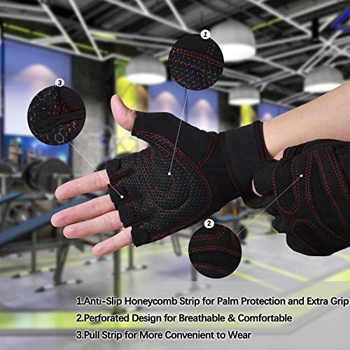 Image of serveuttam Ventilated Workout Gloves Men Women, Gym Exercise Gloves, Weight Lifting Gloves with High Elastic Wrist Strap, Suit for Dumbbell, Exercise,Cycling, Fitness, Cross Training (One Size)