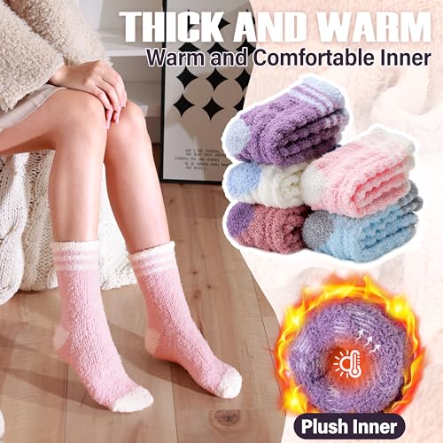 ANTSANG Fuzzy Socks for Women, Fluffy Warm Soft Slipper Socks for Winter & Home, Ideal for Teen Girls3