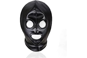 Adjustable Lacing Masks Leather Head Hood Eyes - Mouth Open Halloween Hood...