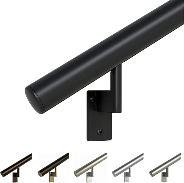 The Promenaid 7ft Handrail Kit in Satin Black offers a sleek, modern look for enhanced safety.
