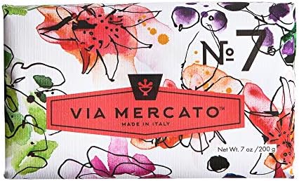 Via Mercato Italian Soap Bar (200 g), No. 7 - Peach, Fig Blossom & Rose