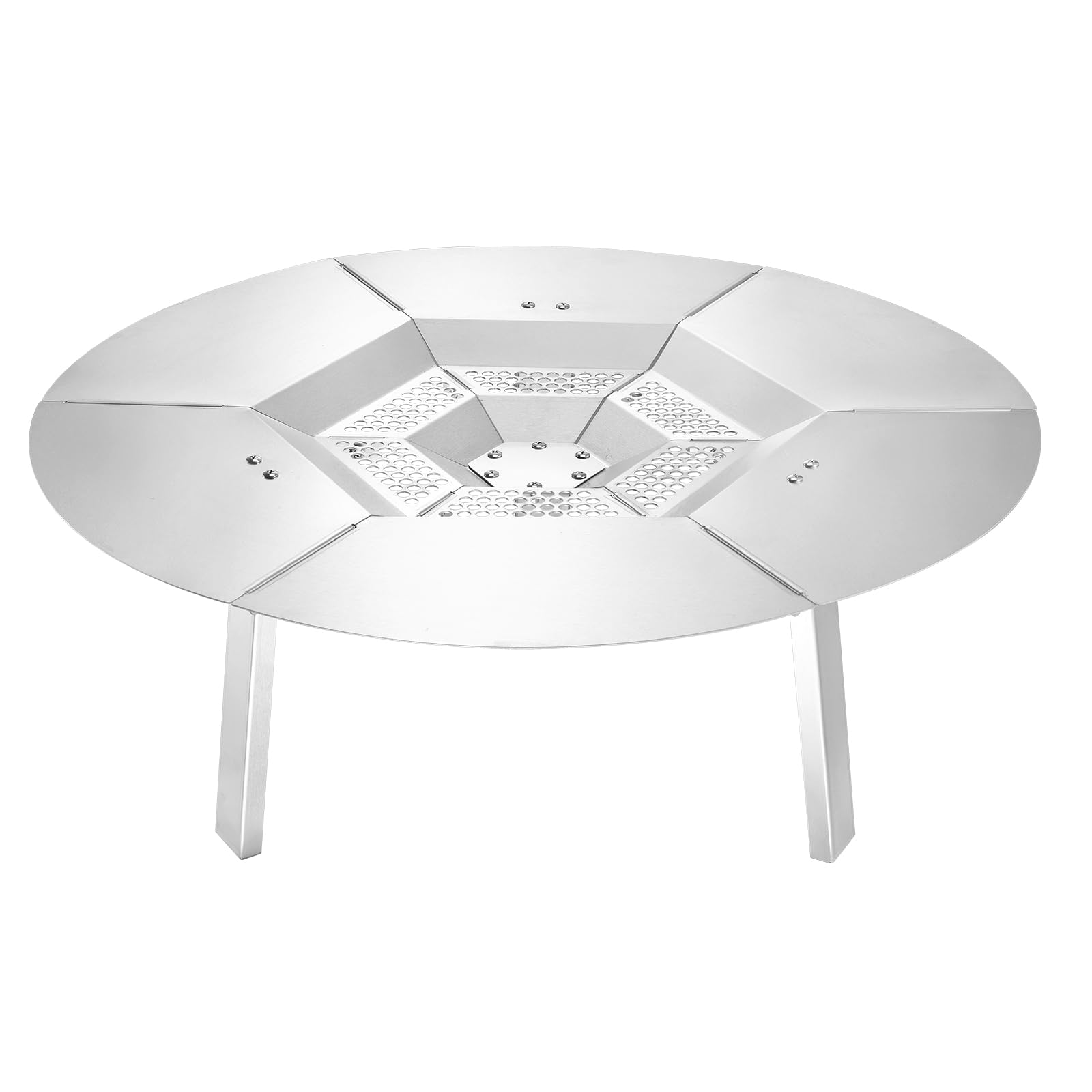 VEVOR Deflettore di Calore per Braciere da 635 mm Deflettore per Braciere da Falò in Acciaio Inox 304 per Stufa Solo Yukon, Forma di Rotonda, Copribruciatore Staccabile, Accessori da Campeggio