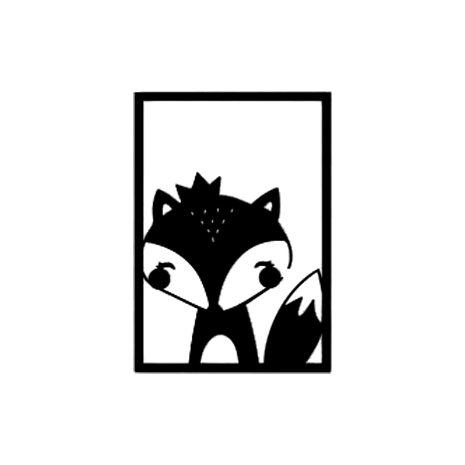 Foruisin Metal wall decoration, cute lion deer fox metal wall sticker art silhouette decoration, silhouette decorative wall decoration wall hanging (C)