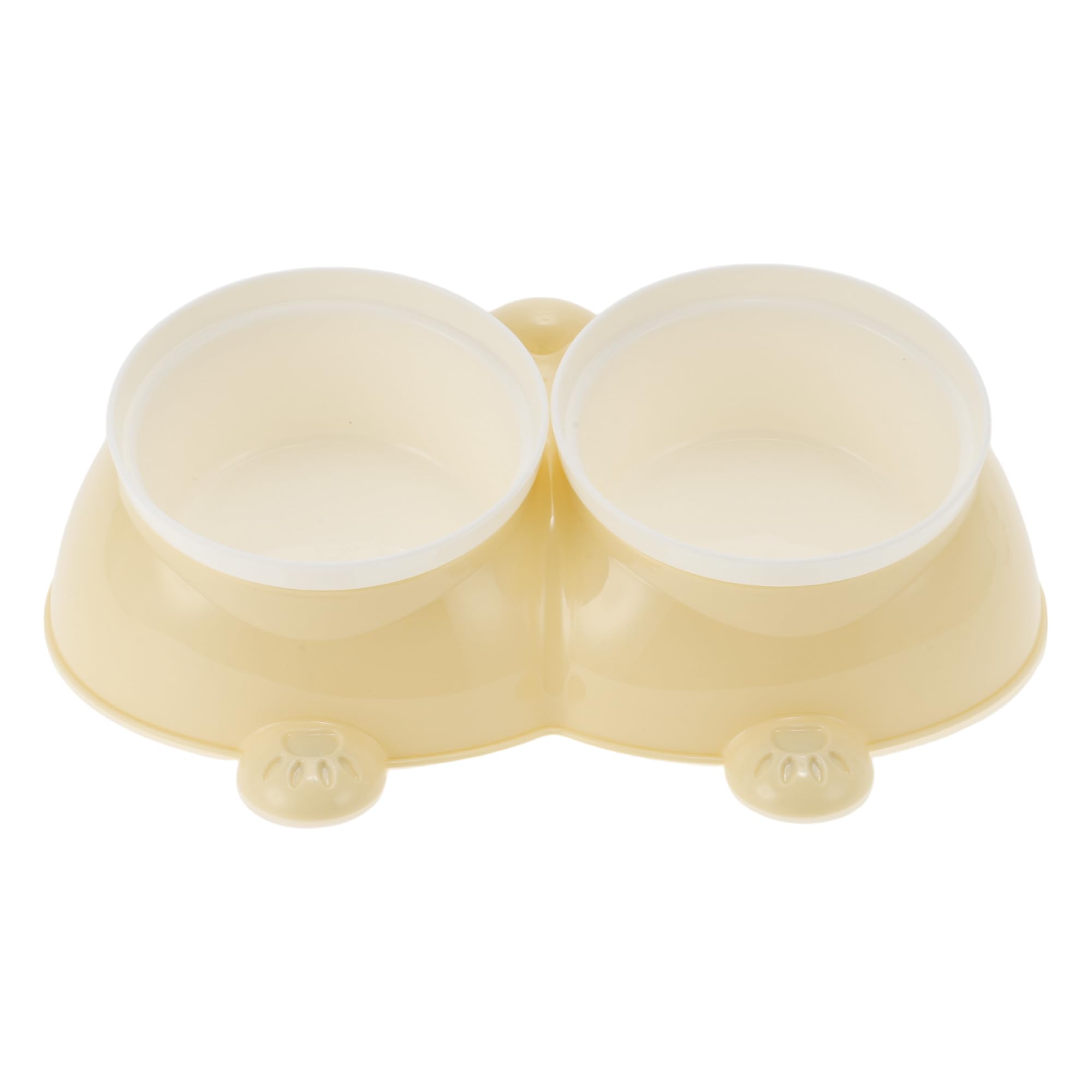 CAPASTEC 1 Pc Reusable Dog Bowl for Indoor and Outdoor Travel Beige White