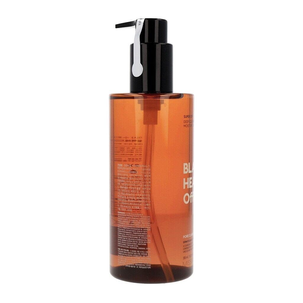 MISSHA - Olio Detergente Super Off Blackhead Off | Elimina impurità e punti neri | Drena i pori | Idratante e naturale | 305 ml, naturale, confezione da 1