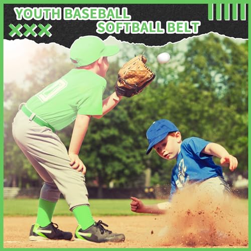 Panitay Youth Baseball/Softball Belt PU Leather Elastic Adjustable Uniform Belt Waist Belt for Boys Girls Youth3