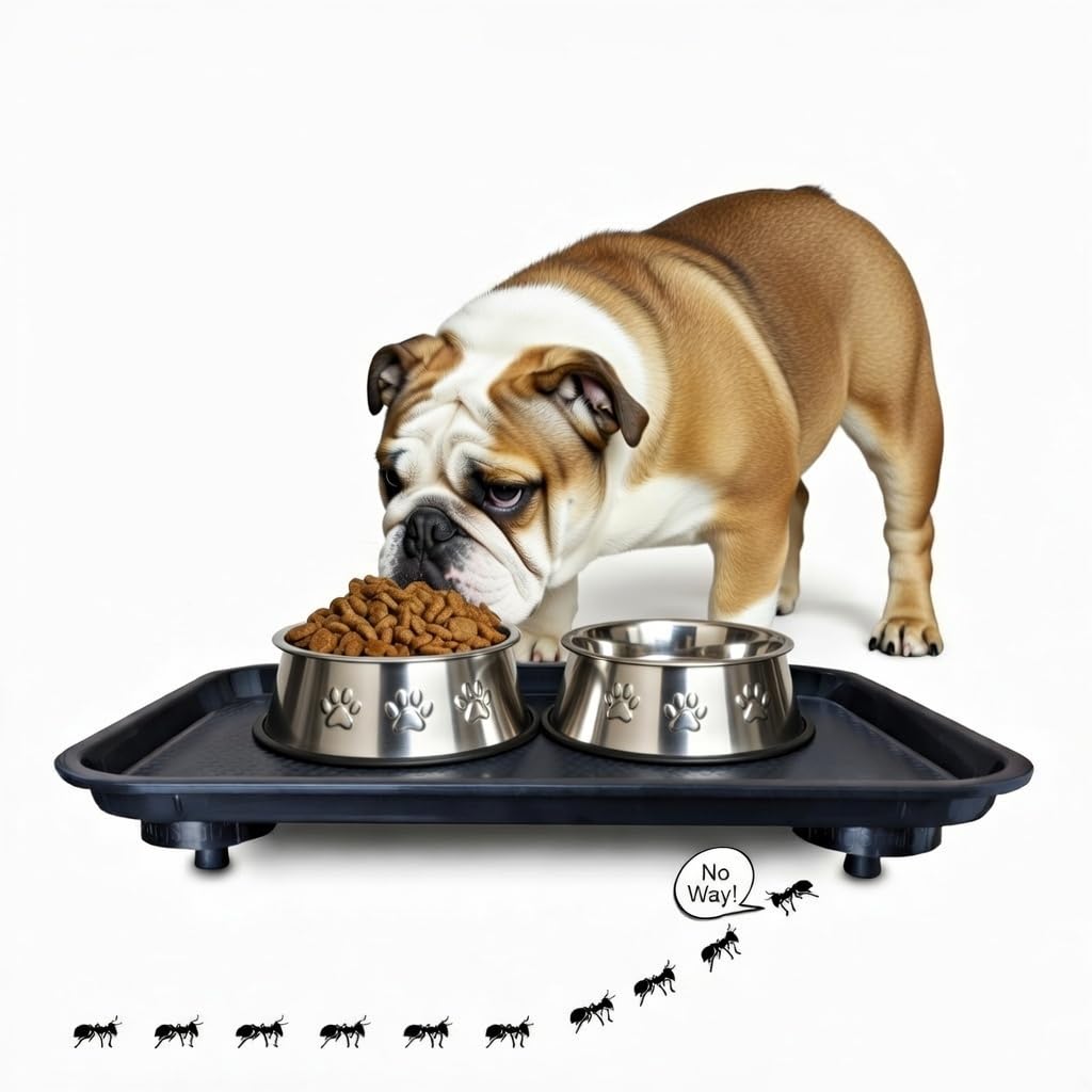 BugSnub Ant Proof Tray - Waterless, Moat Free Cat and Dog Food Tray for Crawling Pest Free Pet Food Feeding Station. Kitchen Sweets and Trash, Ant Free Platform.