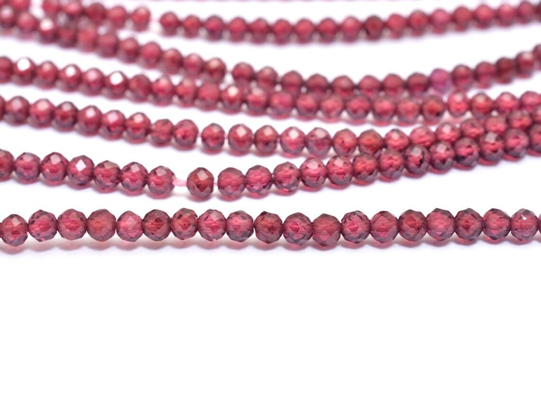 Grenat rhodolite naturel 2mm micro perles rondelles pierres précieuses bijoux fait main