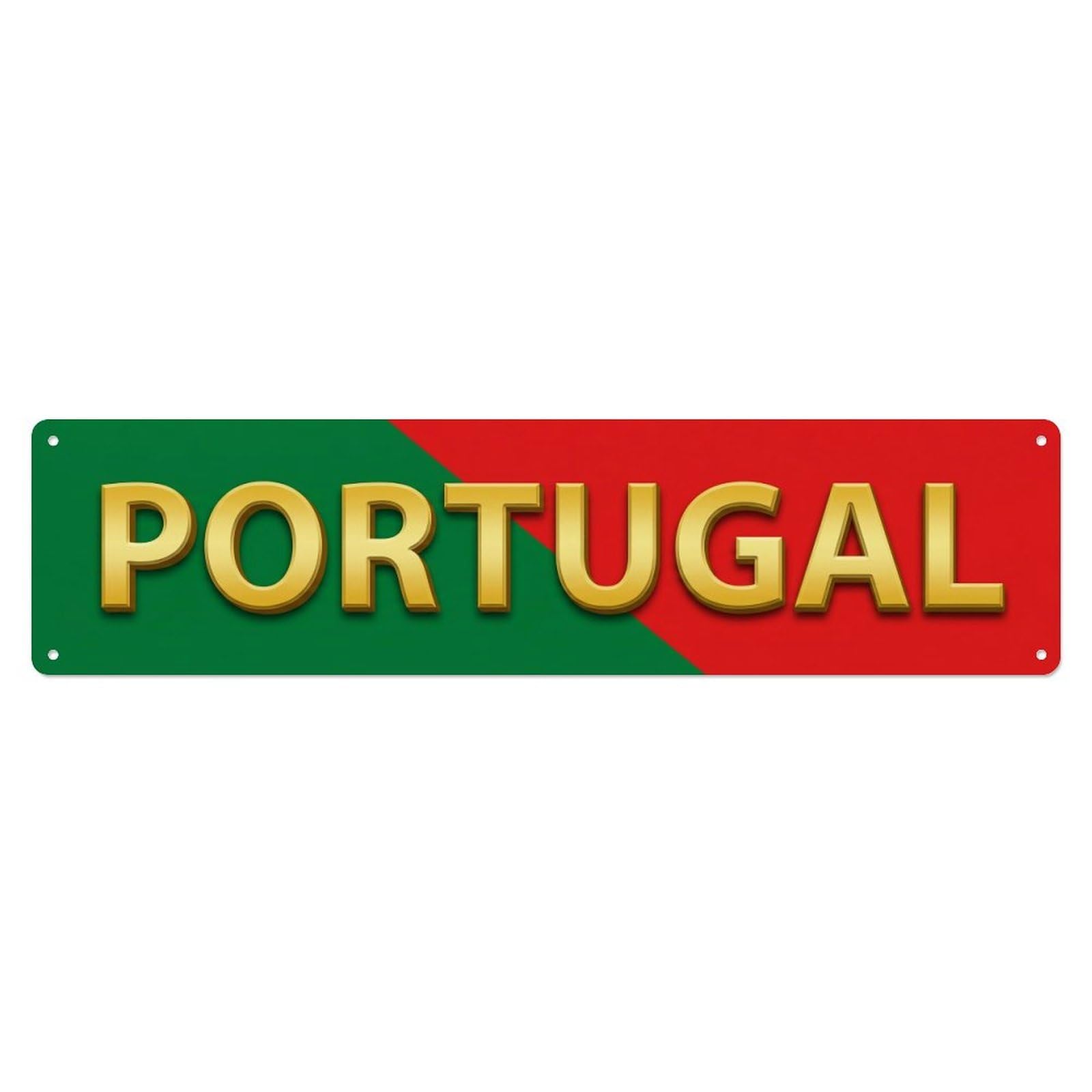 Metal Tin Sign Vintage Portugal Flag Pattern