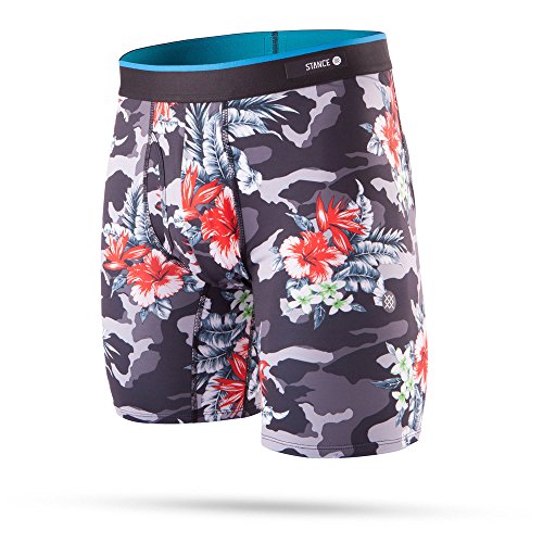Stance Men's Delta Tropic Boxer Brief Poly Blend Underwear, Black, Medium