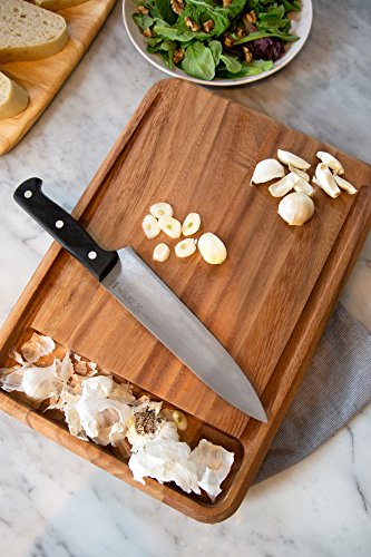 Image of Ironwood Gourmet Acacia Wood Cutting Board With Juice Channel, Big Catch Board, 10 inch x 15 inch