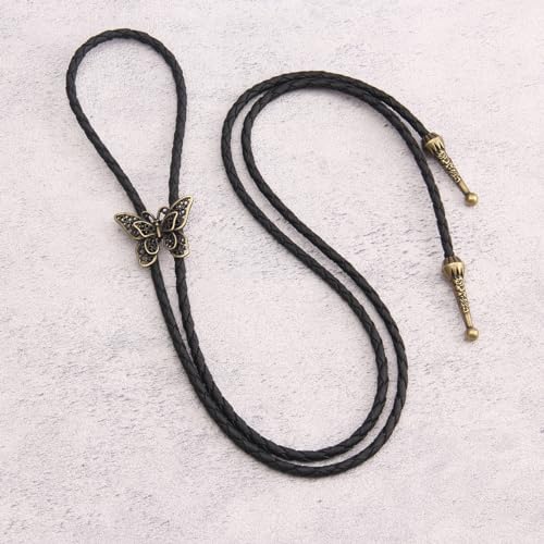Image of GelConnie Native American Bolo Tie Rodeo Cowboy Leather Necktie Western Necklace Costume Accessories for Men,Women