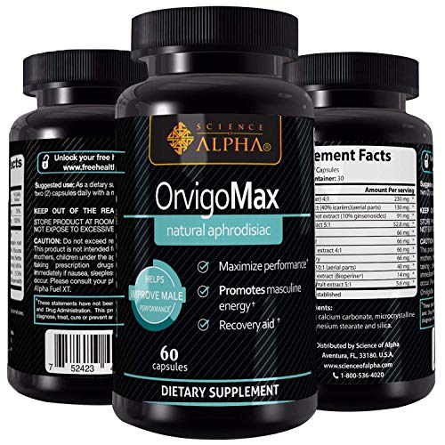 Science of Alpha All Natural Testosterone Booster Orvigo Max - Powerful Aphrodisiac That Naturally Increases Libido, Sexual Health and Energy with Scientifically Proven Ingredients - 60 Capsules