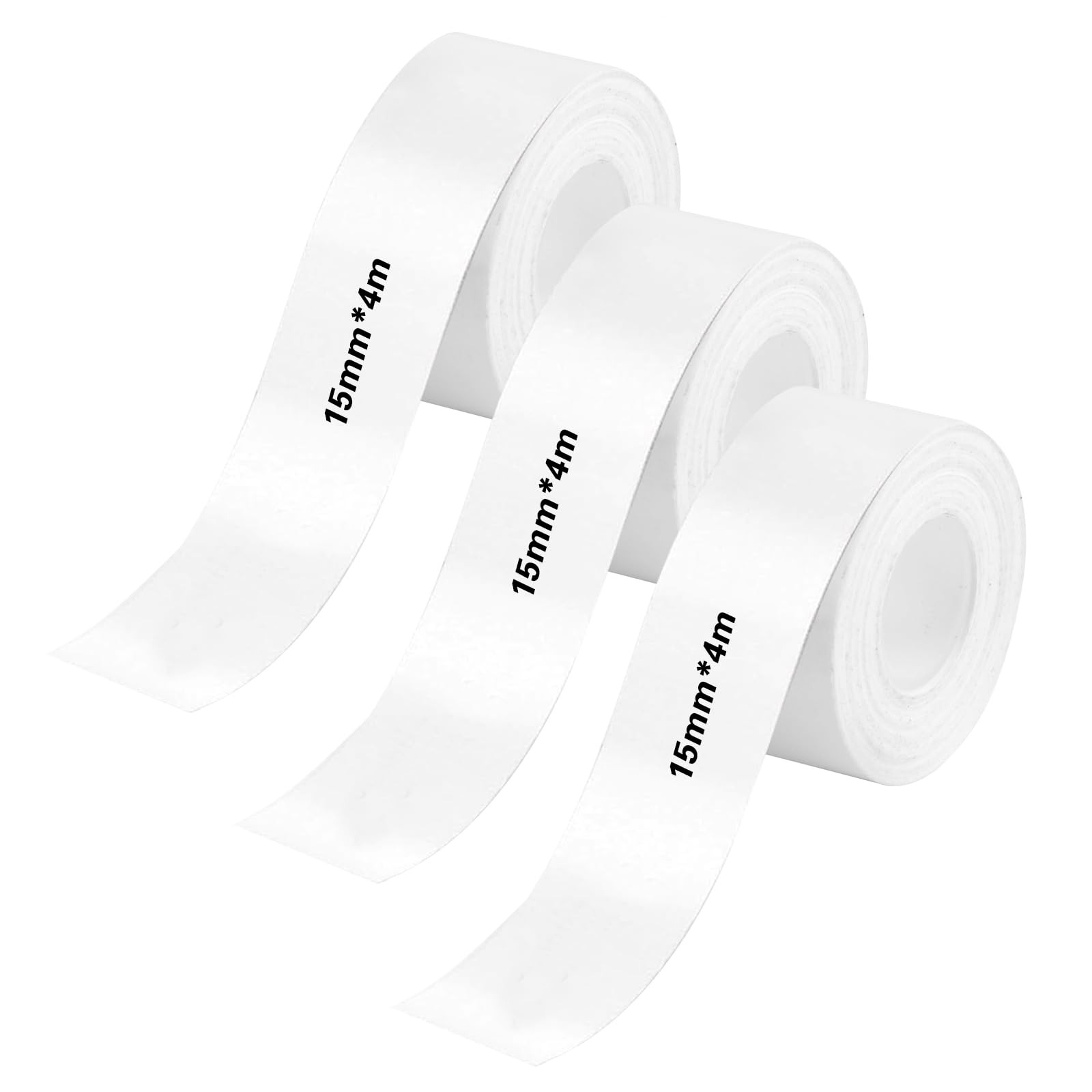 3Rollen Thermo Etikettenband 15mm x 4m, Wasserfeste Etikettenband für Etikettendrucker, Ideal für Kühlraumbeläge und Lag
