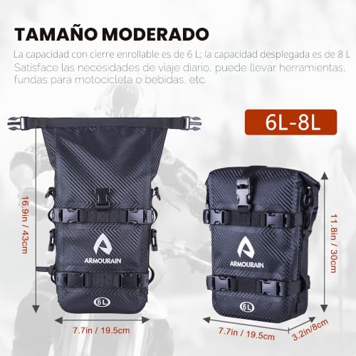 Bolsa de PVC para Sillín impermeable pack de 2 con correa y guardabarros para moto 2