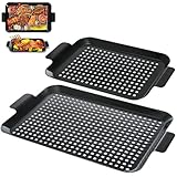 Covzoe 2 Pack Grill Pans, Nonstick Grill Topper for Outdoor...