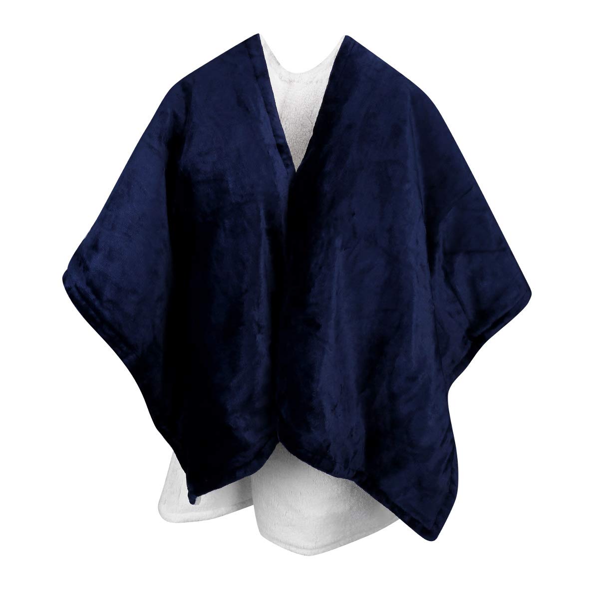 Navaris Poncho Chauffant électrique - Plaid 180 x 130 cm avec arrêt Automatique et 4 Niveaux de réglage - Poncho Ultra Doux Protection surchauffe