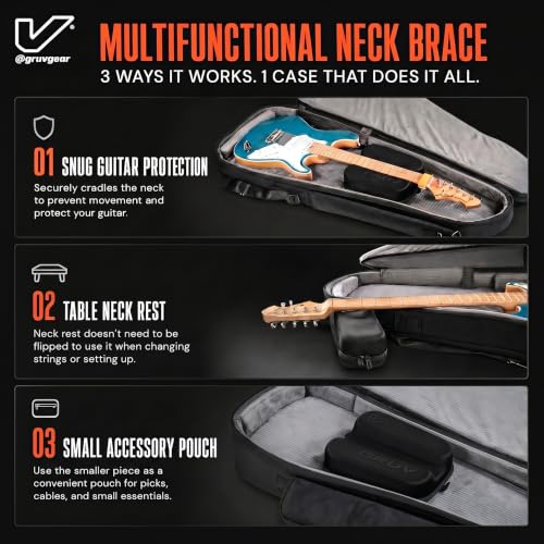 Image of Gruv Gear Electric Guitar Case Soft, Patented Electric Guitar Gig Bag with Adjustable Side Carry Strap, Travel Approved, Multiple Pockets for Guitar Accessories, Ergonomic side-carry