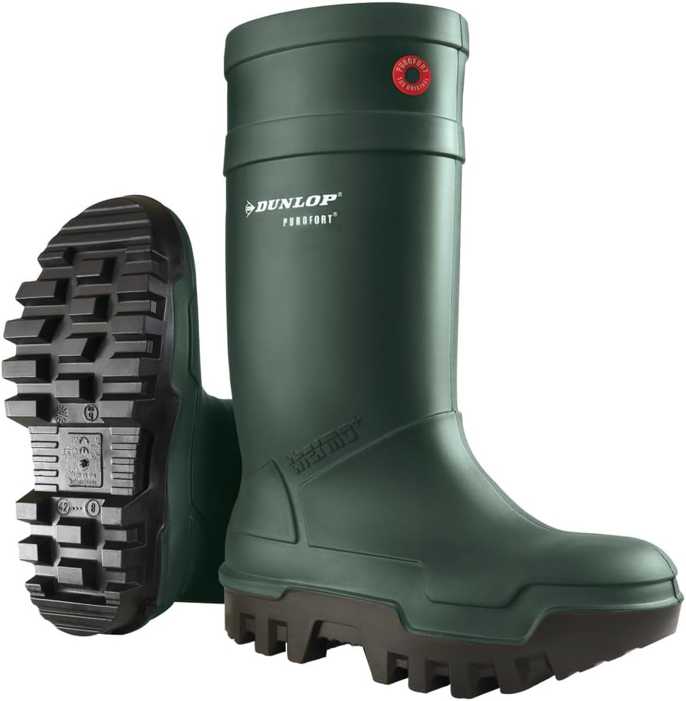 PUROFORT THERMO+C662933 Mens S5 CI SRC Safety Wellington Boots Green 39