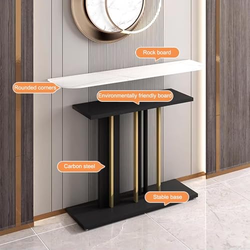 Mesa de entrada moderna negra para decorar recibidores pequeños y modernos 5
