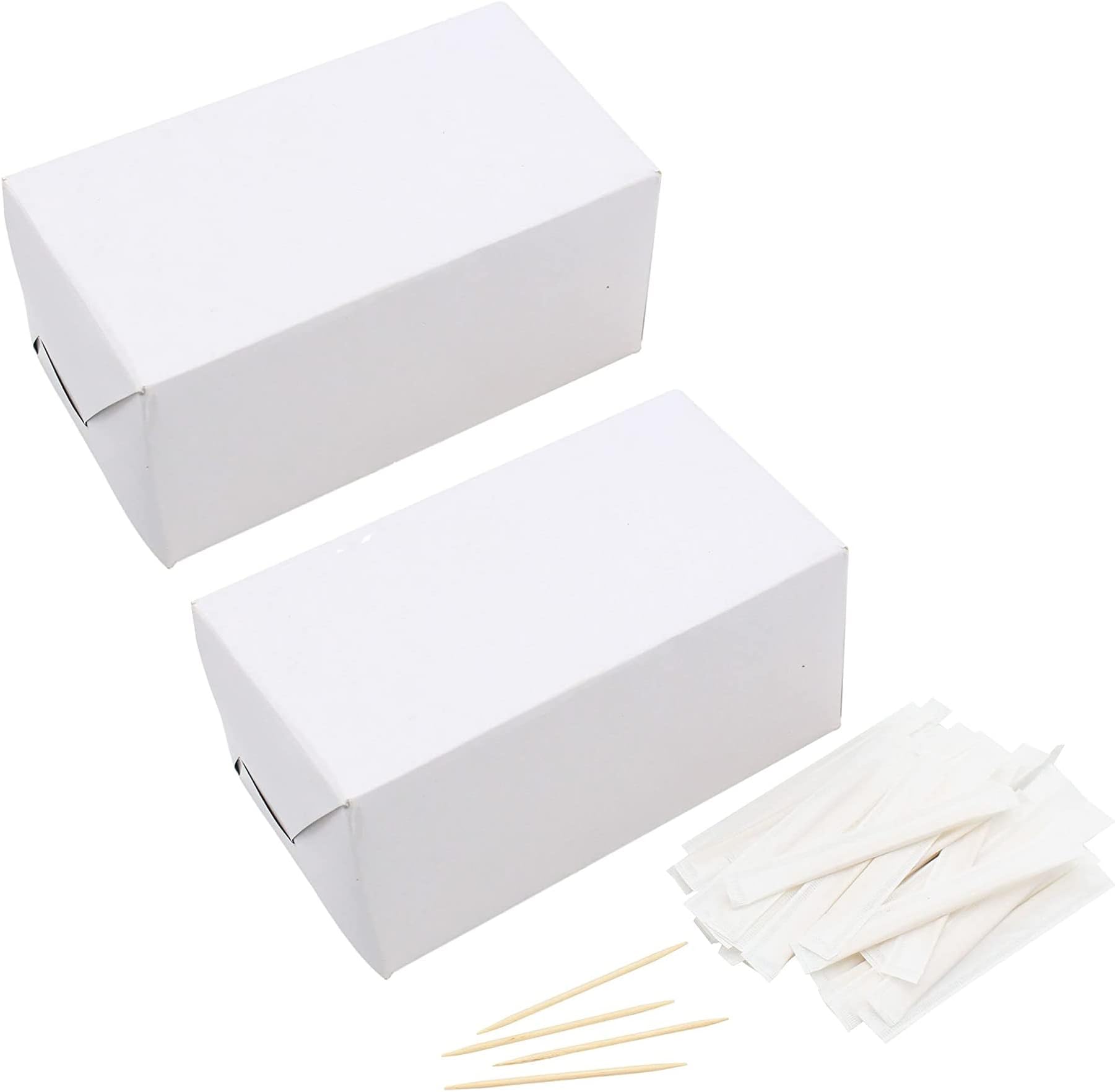 ANTETOK 2000Pcs Wood Toothpick Disposable Individual Wrapped Wooden Toothpicks 2.6 Inch Length Package of 2000 (1000 pcs per Box, Two Boxes)