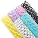David accessories Faux Leather Sheets Translucent Dot Printed Synthetic Leather 6 Pcs 8" x 13" (20 cm x 34 cm) DIY Craft Projects Assorted Colors (Transparent Dot)