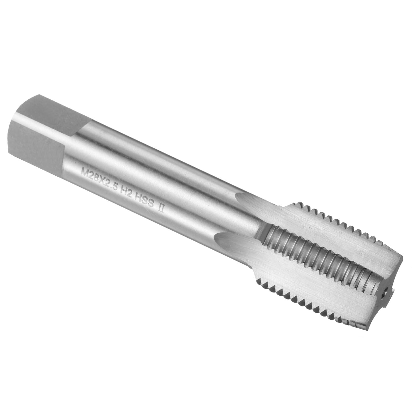 QUARKZMAN Tarauds à Main, M28 x 2.5 H2 Taraud Intermédiaire Métrique à droit en Acier Rapide HSS6542(M2), Tarauds et Filières Durables pour Outil Taraudage Vis Réparation Bricolage