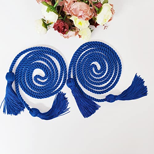 2 Pieces Graduation Tassel Honor Cord Polyester Yarn Tassel Honor Cord For Graduation Students (Blue) #TOP5