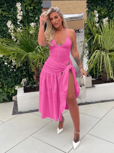 Image of Two Piece Skirt Set Women Sexy Bodysuit Wrap Maxi Vacation Outfits