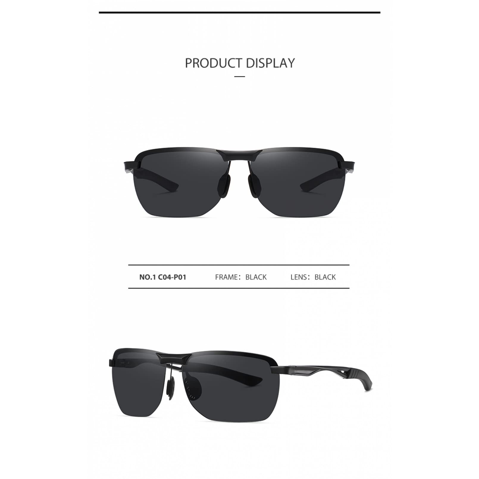 Gafas de sol de los hombres de las mujeres universales gafas de sol de los hombres medio marco polarizadas gafas de sol deportivas UV40