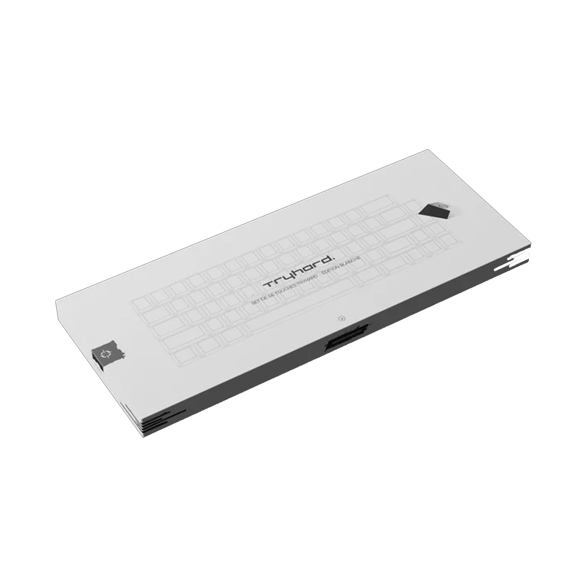 Tryhard Ensemble de Keycap AZERTY (Blanc) Français 66 Keys, PBT, Design Unique, Profil Cherry, Compatible avec Clavier Mécanique Gamer