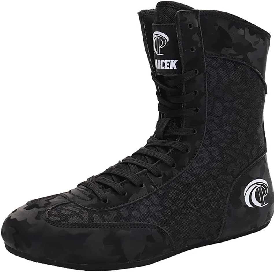 Wrestling Shoes for Men Women, Non-Slip Boy Boxing Boots Lightweight Weightlifting Athletic Shoes High Top Squat Sneakers