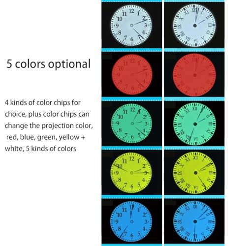 Horloge de projection LED multicolore avec lecture de l'heure facile - 4