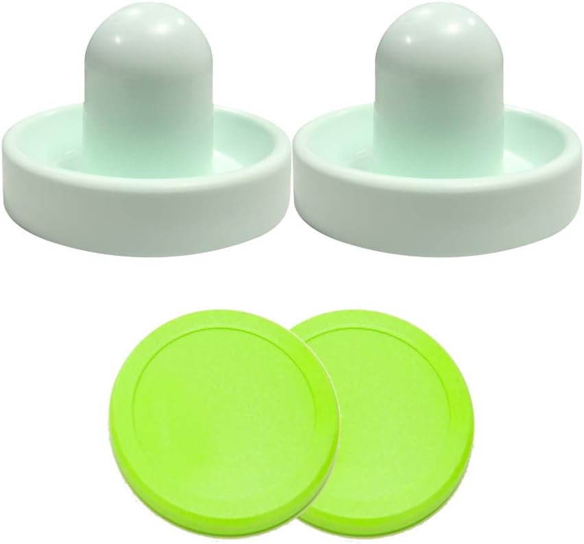 Dynamo Air Hockey Goalie Mallet Set & 3.25 Inch Green Pucks