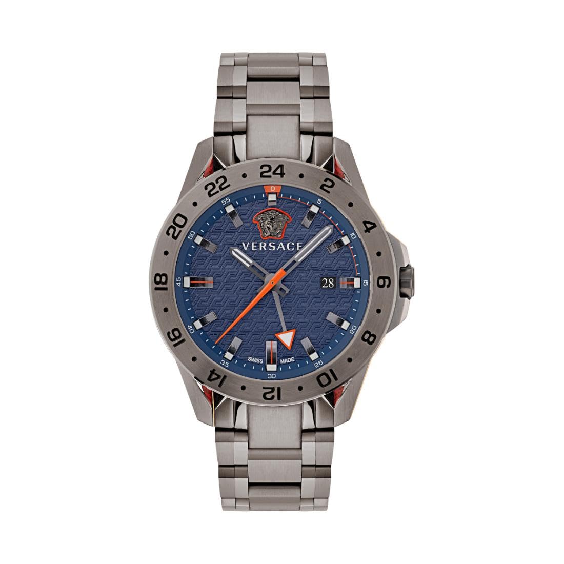 Versace Sport Tech GMT 45 x53.3 mm Blue Dial Men Analog Watch- VE2W00422