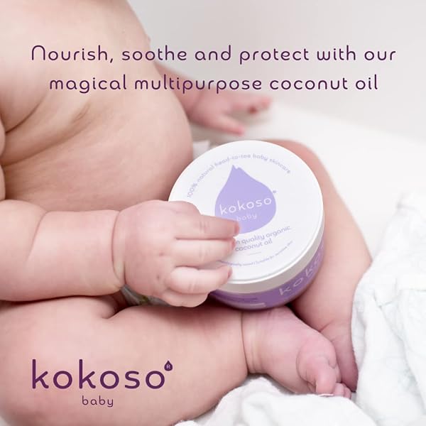 Kokoso Baby Organic Coconut Oil offers pure, natural hydration for your little one's skin.