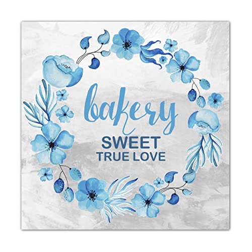 Panneau en bois Bakery Sweet True Love décoration murale vintage carré