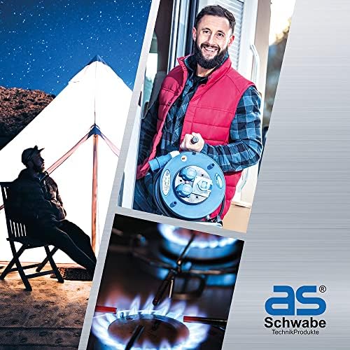 as - Schwabe CEE-Adapterleitung Caravan, 1,5m H07RN-F 3G2,5 mit CEE-Kupplung & Schutzkontaktstecker mit Schutzklappe, 230V, 16A, Schwarz, IP44, Made in Germany, 60486