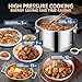 Stainless Steel Pressure Cooker 8 quart Commercial Stove Top Pressure Cooker for canning, pressure cooker 8+ quart, Compatible with Gas & Induction, Fast Cooking for large Meals, Dishwasher Safe,