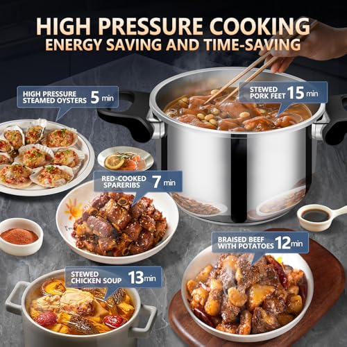 Stainless Steel Pressure Cooker 4 quart Commercial Stove Top Pressure Cooker, One-Hand Locking, Compatible with Gas & Induction, Fast Cooking for small Meals, Dishwasher Safe, mini by MENTENSIL - Used condition - Image 5