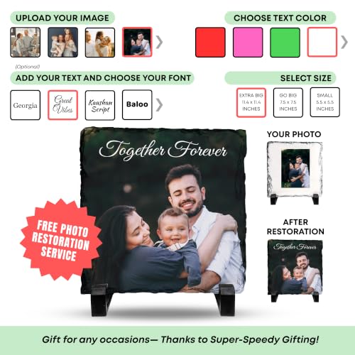 Personalized Photo Rock Slate - Custom Plaques - Square Shape - Image 5