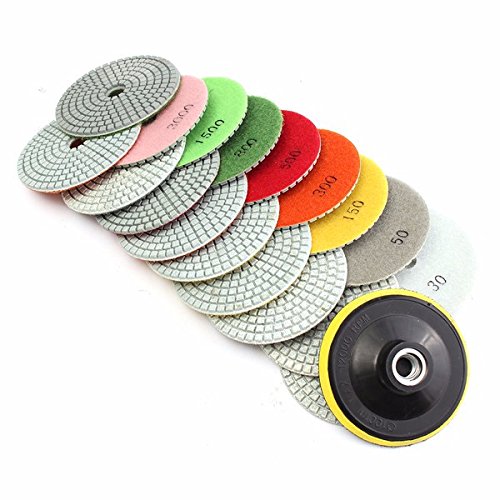 19 almohadillas de pulido de diamante de grano 30-3000 con almohadilla M16