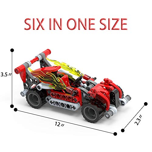 image for Sawaruita Motorcycle and Vehicles Building Blocks Set, 6-in-1 Flame Ra